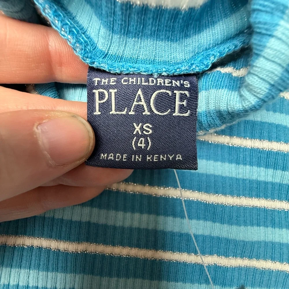 Vintage The Children’s Place Girls XS 4 Striped Turtleneck Shirt Long Sleeve 90s